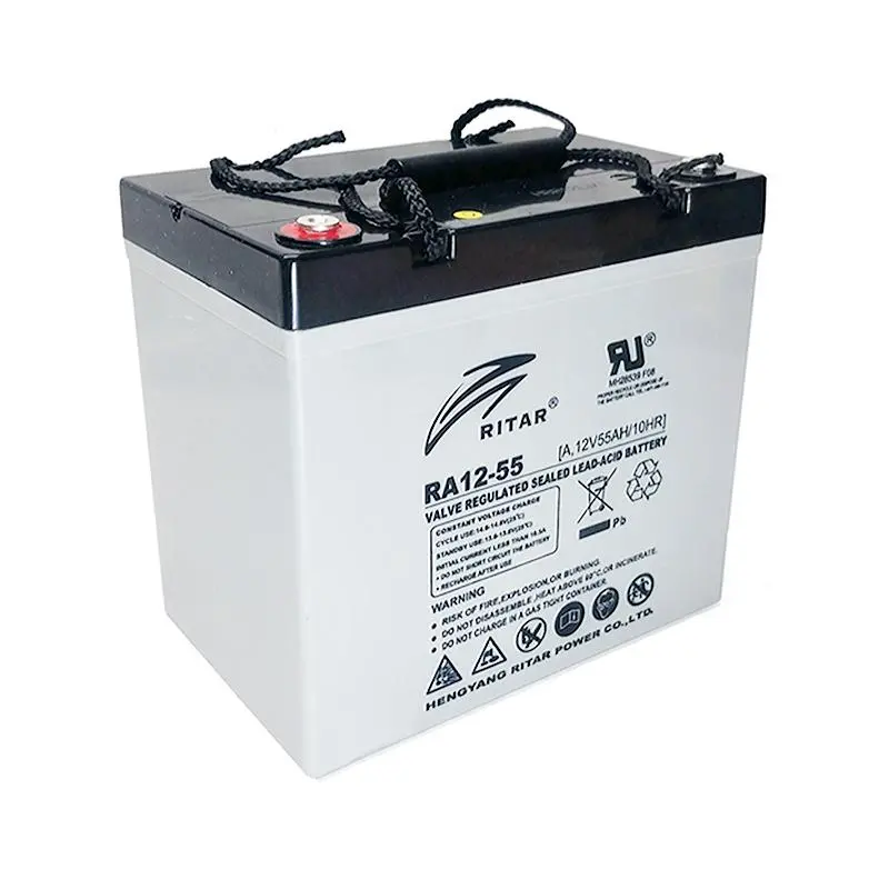 Μπαταρία μολύβδου AGM Deep cycle RITAR (DC12-55), 12V, 55Ah, 229 / 138 /211 mm F15/M6 / F11/M6, Για ηλιακά συστήματα