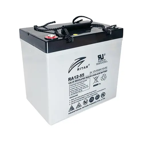 Baterie cu plumb AGM Deep cycle RITAR (DC12-55), 12V, 55Ah, 229 / 138 /211 mm F15/M6 / F11/M6, Pentru sisteme solare - 1