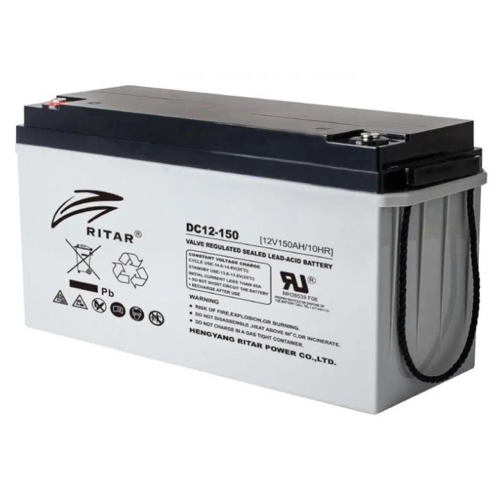 Baterie cu plumb AGM RITAR (DC12-150), 12V, 150Ah, F12/M8, Pentru sisteme solare