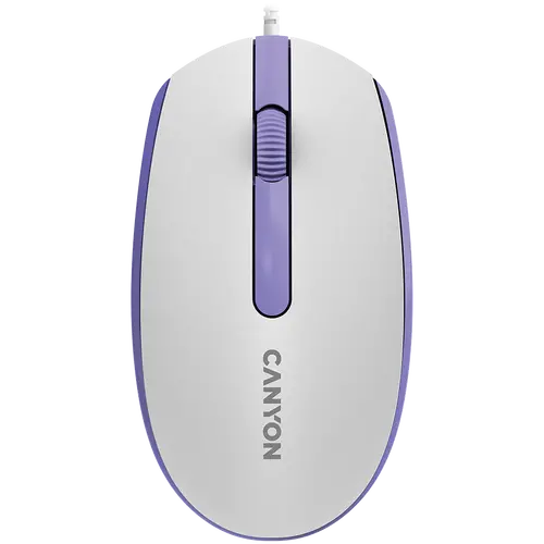 Canyon Wired  optical mouse with 3 buttons, DPI 1000, with 1.5M USB cable,White lavender, 65*115*40mm, 0.1kg