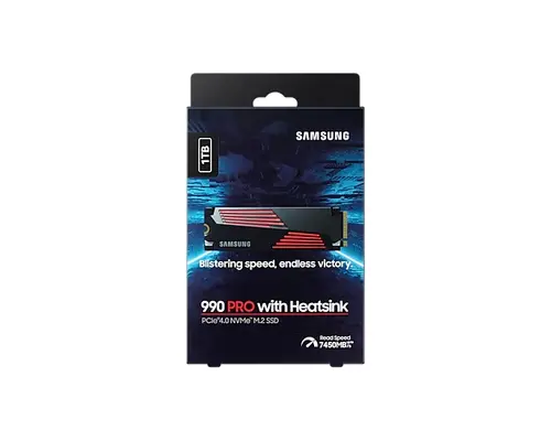 Твърд диск, Samsung SSD 990 PRO 1TB Heatsink PCIe 4.0 NVMe 2.0 M.2 V-NAND 3-bit MLC, 256-bit Encryption, Read 7450 MB/s Write 6900 MB/s - image 6