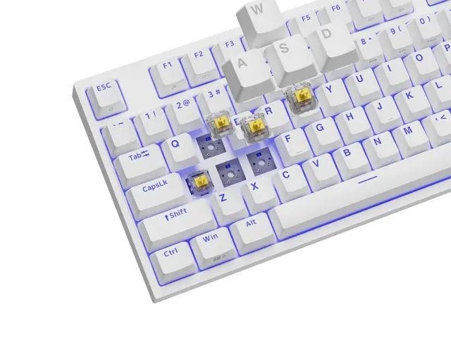 Клавиатура, Genesis Gaming Keyboard Thor 404 TKL White RGB Backlight US Layout Yellow Switch - image 1