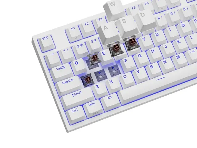 Клавиатура, Genesis Gaming Keyboard Thor 404 TKL White RGB Backlight US Layout Brown Switch - image 1