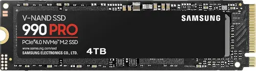 Твърд диск, Samsung SSD 990 PRO 4TB PCIe 4.0 NVMe 2.0 M.2 V-NAND 3-bit MLC, 256-bit Encryption, Read 7450 MB/s Write 6900 MB/s