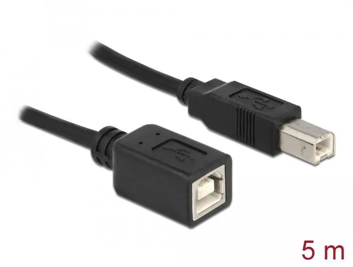 Кабел Delock USB-B мъжко - USB-B женско, 5 м, USB2.0 - image 1