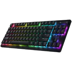 Razer DeathStalker V2 Pro Tenkeyless - Linear Optical Switch - US - Black, Gaming Keyboard, Razer™ Low-Profile Optical Switches (Linear),  RGB Chroma, Top-Class Connectivity, Ultra-Long 50-hour Battery Life, Fully programmable keys with on-the-fly macro recording, 70 million keystroke lifespan, 5052 Aluminium Alloy Top Case