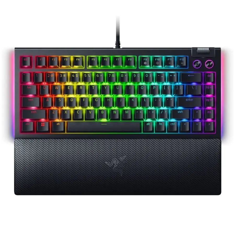 Razer BlackWidow V4 75%, Gaming Keyboard, US Layout, Razer Chroma RGB, Hot-swappable Design, Detachable Type C Cable, PCB & Case sound dampening foam, Up to 8,000 Hz polling rate, Doubleshot ABS Keycaps, Magnetic Plush Leatherette - image 2