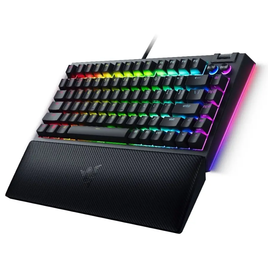 Razer BlackWidow V4 75%, Gaming Keyboard, US Layout, Razer Chroma RGB, Hot-swappable Design, Detachable Type C Cable, PCB & Case sound dampening foam, Up to 8,000 Hz polling rate, Doubleshot ABS Keycaps, Magnetic Plush Leatherette - image 3
