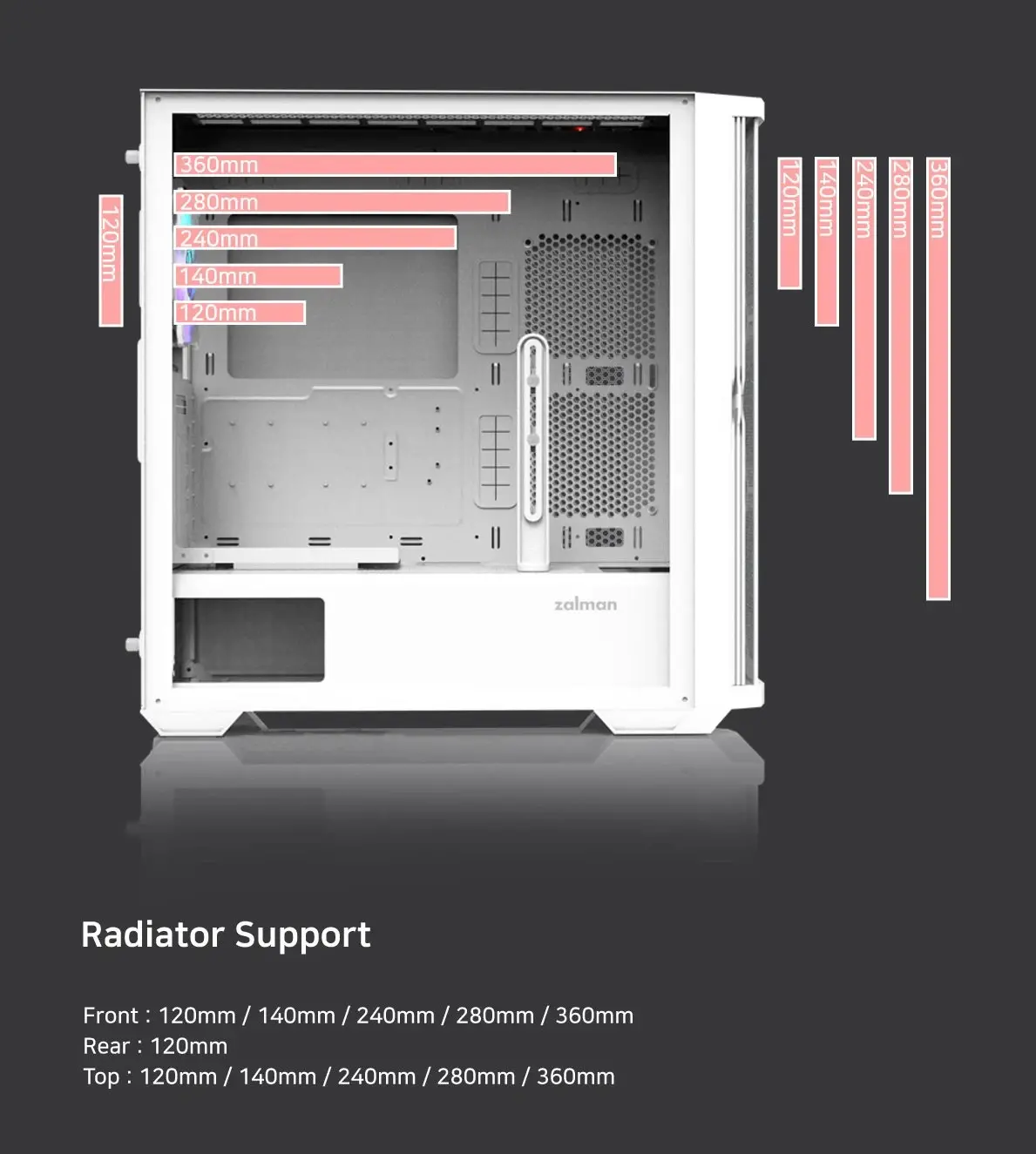 Zalman кутия Case EATX - Z10 DUO White - Mesh/Tempered Glass - image 14