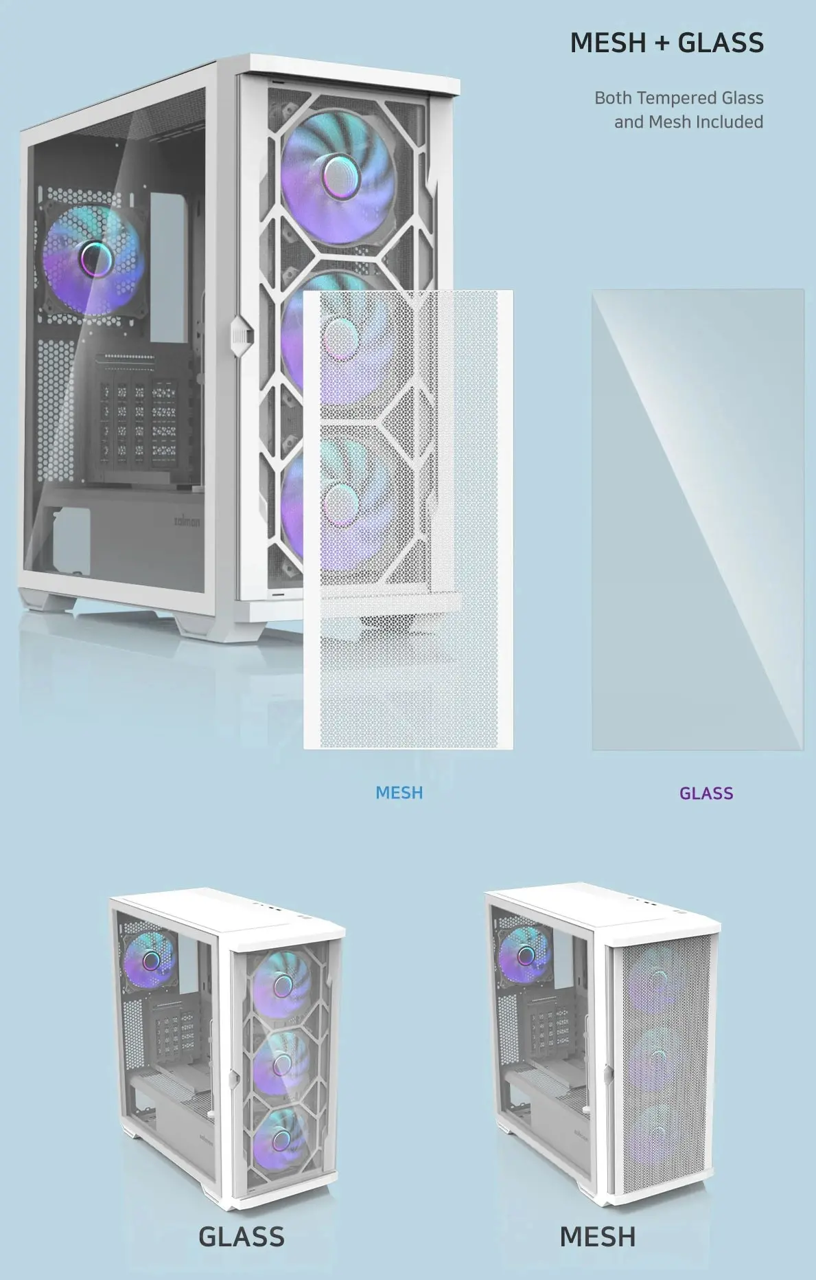 Zalman кутия Case EATX - Z10 DUO White - Mesh/Tempered Glass - image 15