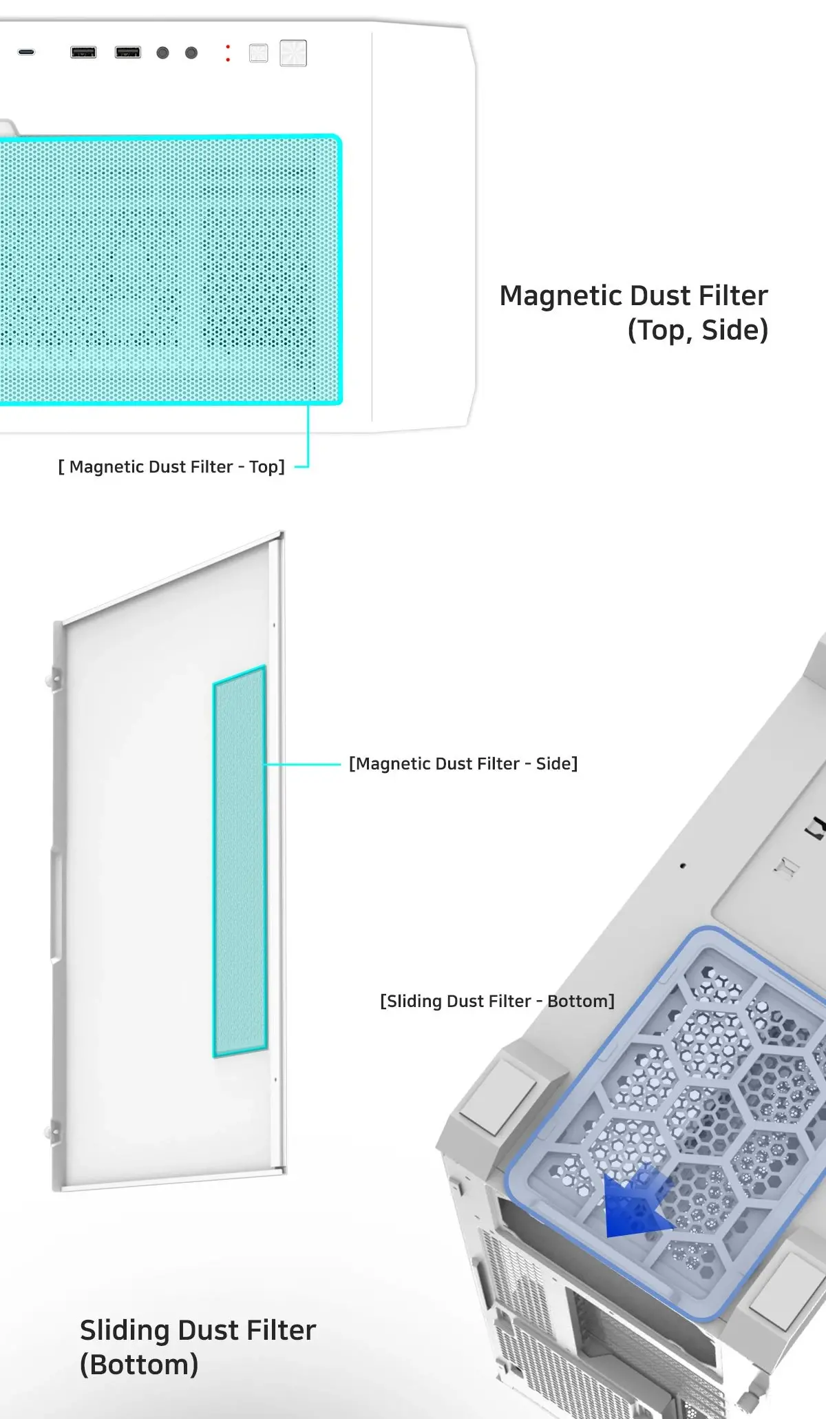 Zalman кутия Case EATX - Z10 DUO White - Mesh/Tempered Glass - image 19