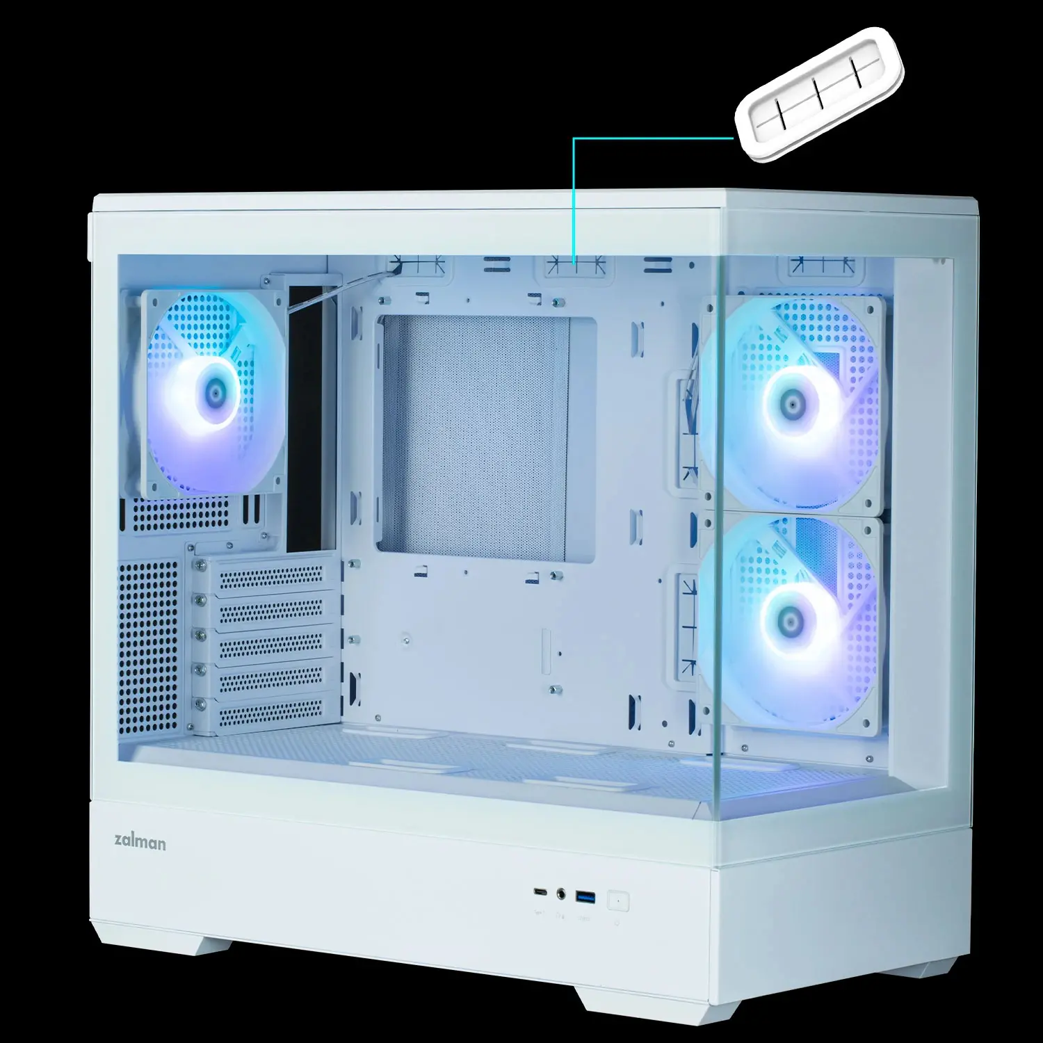 Zalman κουτί Case mATX - P30 White - aRGB, Tempered Glass - image 17