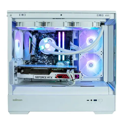Zalman кутия Case mATX - P30 White - aRGB, Tempered Glass - image 1