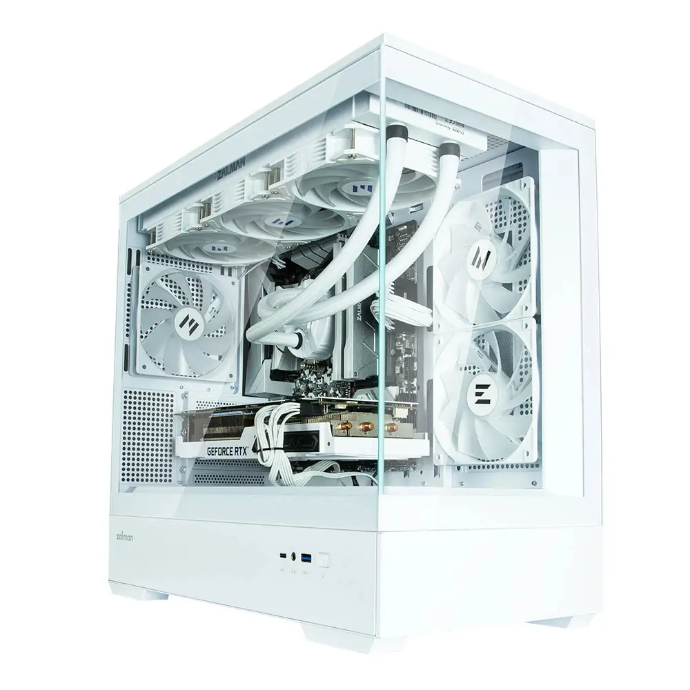 Zalman кутия Case mATX - P30 White - aRGB, Tempered Glass - image 2