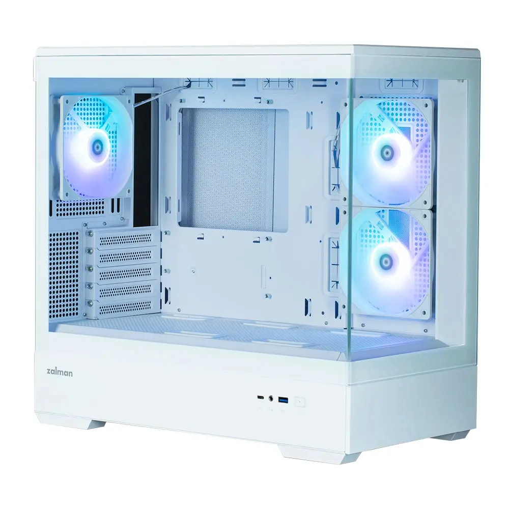 Zalman кутия Case mATX - P30 White - aRGB, Tempered Glass - image 21