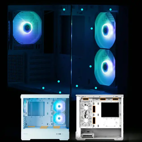 Zalman кутия Case mATX - P30 White - aRGB, Tempered Glass - image 25
