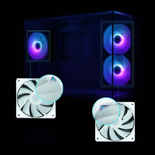 Zalman κουτί Case mATX - P30 White - aRGB, Tempered Glass - 27