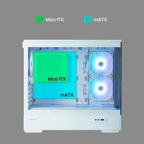 Zalman кутия Case mATX - P30 White - aRGB, Tempered Glass - image 31