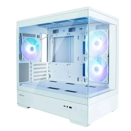 Zalman кутия Case mATX - P30 White - aRGB, Tempered Glass - image 8