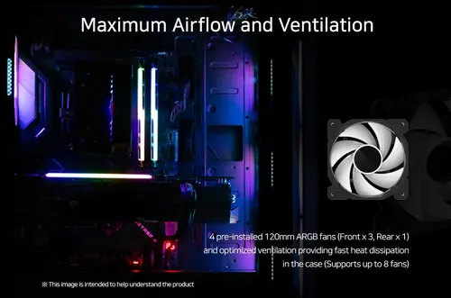 Zalman кутия Case ATX - I3 NEO TG Black - aRGB, Tempered Glass - image 16