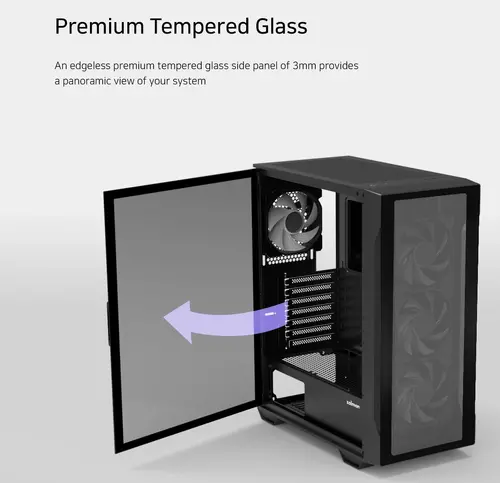 Zalman кутия Case ATX - I3 NEO TG Black - aRGB, Tempered Glass - image 8