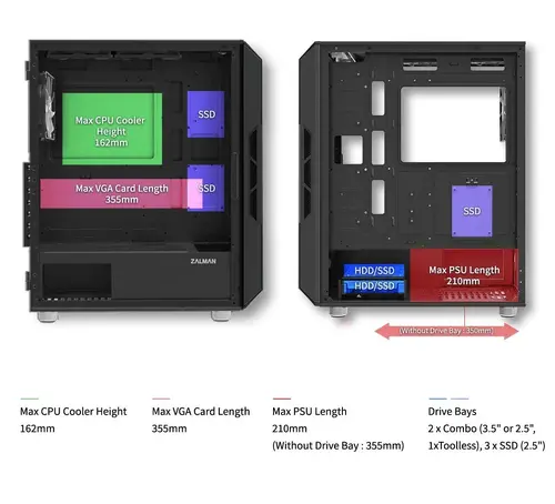Zalman кутия Case ATX - I3 NEO Black - RGB, Mesh - image 15