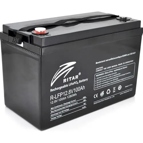 Μπαταρίες ιόντων λιθίου LFP12.8V100AH 12V / 100Ah -330/ 172 /214 mm F12/M8 RITAR - 1