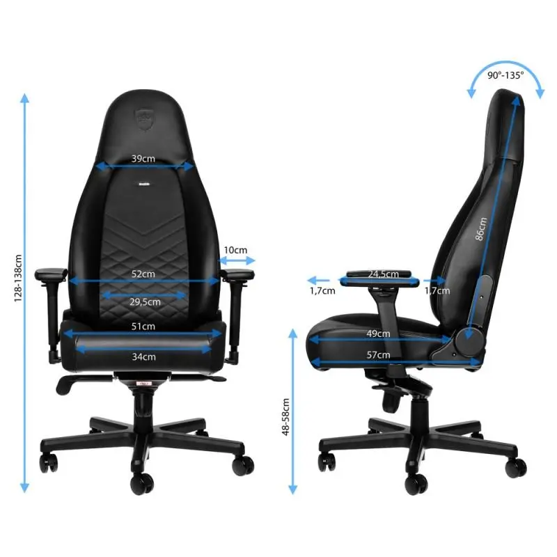 Геймърски стол noblechairs ICON, Black - image 8