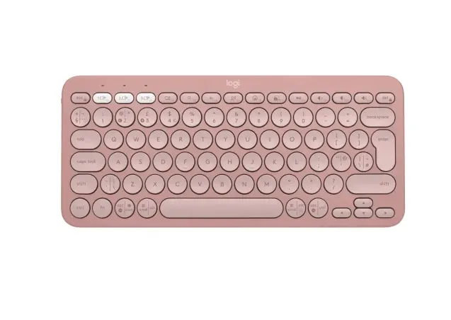 Tastatură, Logitech Pebble Keys 2 K380s - TONAL ROSE - US INT'L - BT - N/A - INTNL-973 - UNIVERSAL