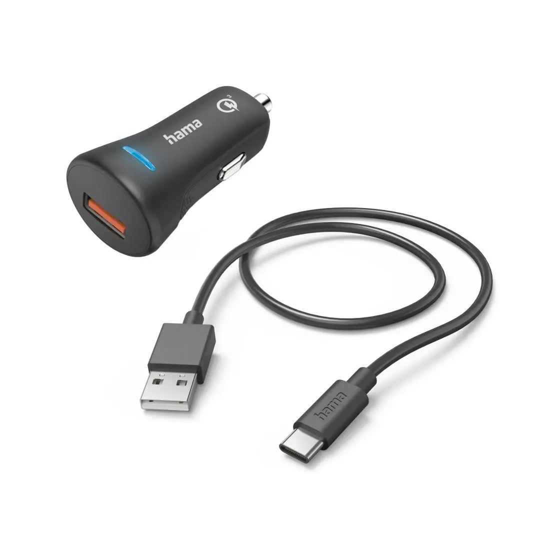 Φορτιστής αυτοκινήτου HAMA 12-24 V /USB-C 3A, 19.5W + καλώδιο, 201615