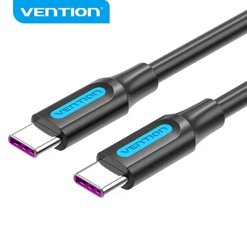Vention Καλώδιο USB 2.0 Type-C σε Type-C - 1.5M μαύρο 5A Fast Charge - COTBG - 1
