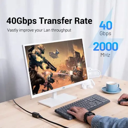 Vention удължителен кабел Cat.8 SSTP Extension Patch Cable 1M Black 40Gbps - IKHBF - image 6