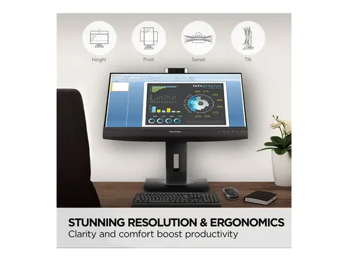 VIEWSONIC VG2756V-2K 27inch 16:9 1920x1080 monitor IPS fără ramă cu cameră web, HDMI DP USB - 7