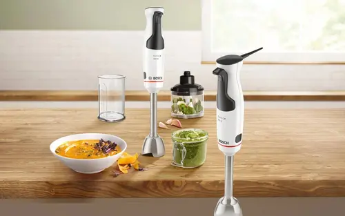 Пасатор, Bosch MSM4W220, SER4, Blender, ErgoMaster, 600 W, Dynamic Speed Control, QuattroBlade System, Included Blender, Chopper & Measuring cup, White - image 1