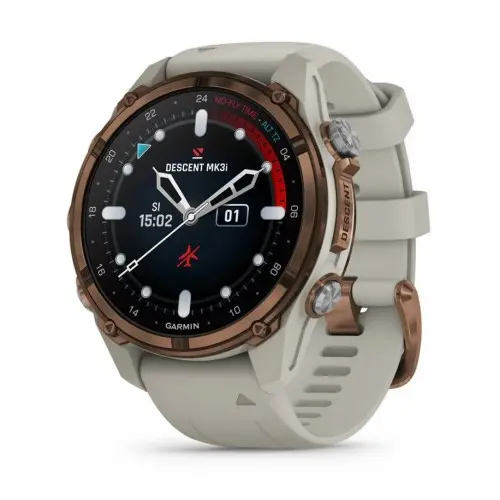 Garmin Descent™ Mk3i - 43mm - Descent™ Mk3i – 43 mm|Bronze PVD τιτάνιο με λουράκι σιλικόνης French grey 010-02753-14