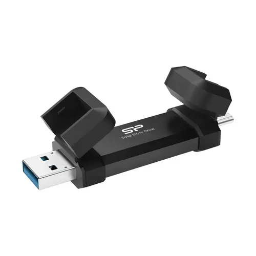 Silicon Power 250GB DS72 Dual USB-C/USB 3.2 Gen 2, Portable External SSD, Steam Deck and iPhone 15 Pro, R/W: up to 1050MB/s; 850MB/s, Black - image 1