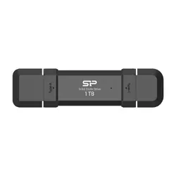Silicon Power 1TB DS72 Dual USB-C/USB 3.2 Gen 2, Portable External SSD, Steam Deck and iPhone 15 Pro, R/W: up to 1050MB/s; 850MB/s, Black
