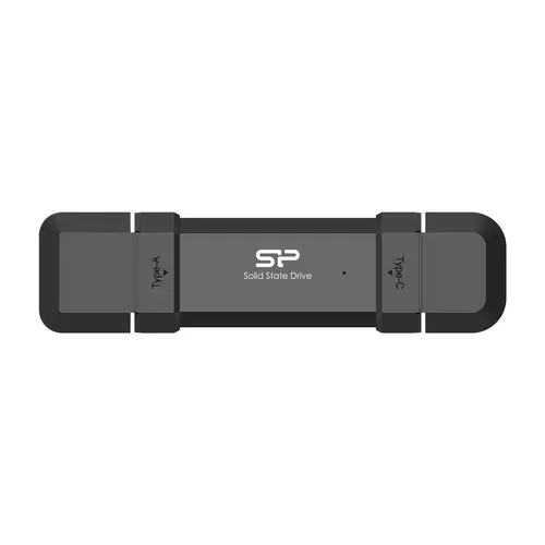 Silicon Power 500GB DS72 Dual USB-C/USB 3.2 Gen 2, Portable External SSD, Steam Deck and iPhone 15 Pro, R/W: up to 1050MB/s; 850MB/s, Black