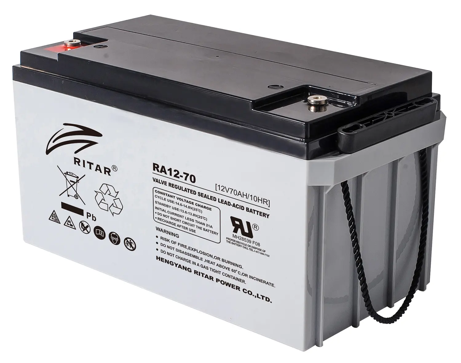 Μπαταρία μολύβδου RITAR, (RA12-70) AGM, 12V, 70 Ah, 350 /167 /182 mm, Ακροδέκτης F11(M6)