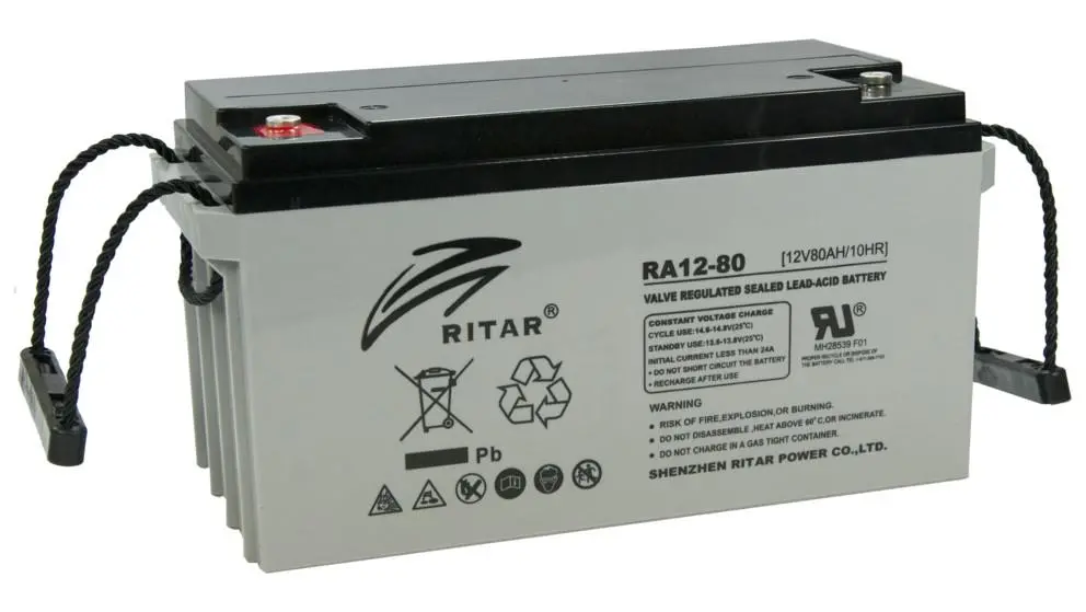 Baterie cu plumb RITAR (RA12-80), AGM, 12V, 80 Ah, 350/ 167/ 182 mm, Terminal F11(M6)