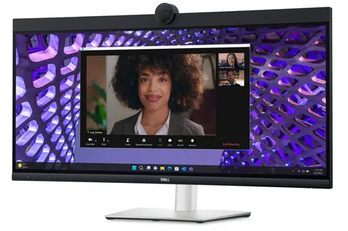 Монитор, Dell P3424WEB, 34" Curved Video Conferencing, WQHD AG, IPS, 21:9, 5ms, 1000:1, 300 cd/m2, (3440x1440 ), 99% sRGB, HDMI, DP, USB-C, USB 3.2 hub, RJ45, ComfortView Plus, Height Adjustable, Swivel, Tilt, Black - image 1