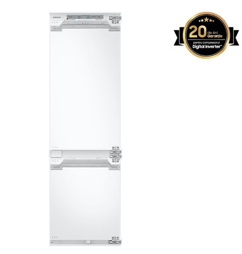 Хладилник, Samsung BRB26713DWW/EF, Refrigerator integrated, Fridge Freezer, 264l (190l/74l), No Frost, Twin Cooling Plus, Fresh Zone, Energy Efficiency D, H 177.5 cm, White