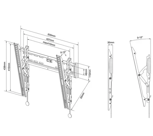Стойка, Neomounts Flat Screen Wall Mount (tilt), 32"-55" - image 2