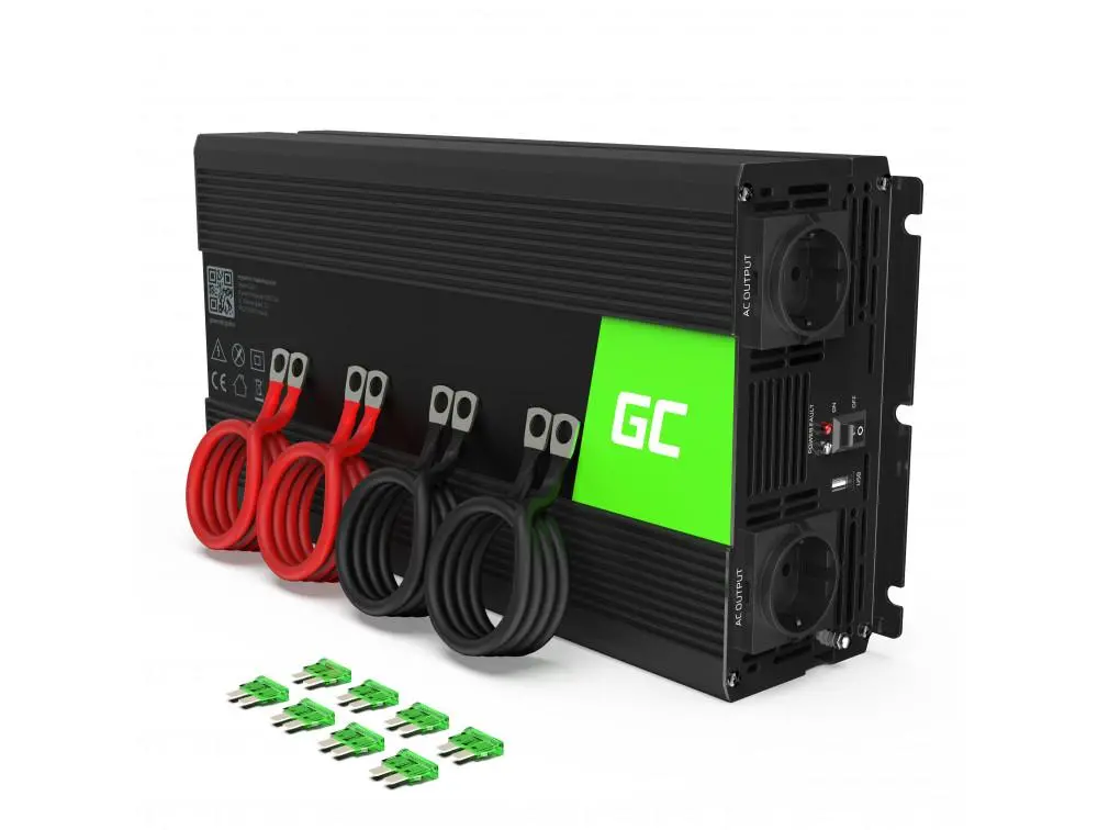 Invertor GREEN CELL, 12/220V, DC/AC, 2000W/4000W, Undă sinusoidală pură