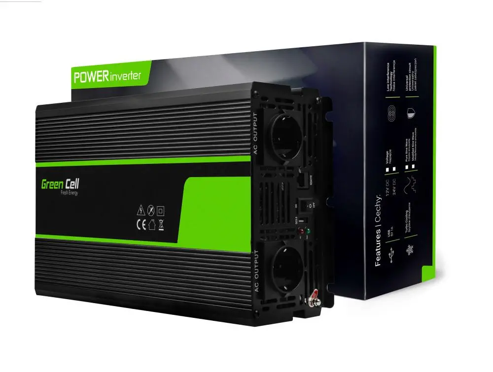 Inverter GREEN CELL, 12/220V, DC/AC, 1500W/3000W, καθαρού ημιτόνου - image 1