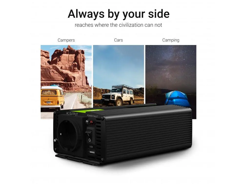 Inverter GREEN CELL, 12/220V, DC/AC, 1500W/3000W, Τροποποιημένο ημίτονο - image 1