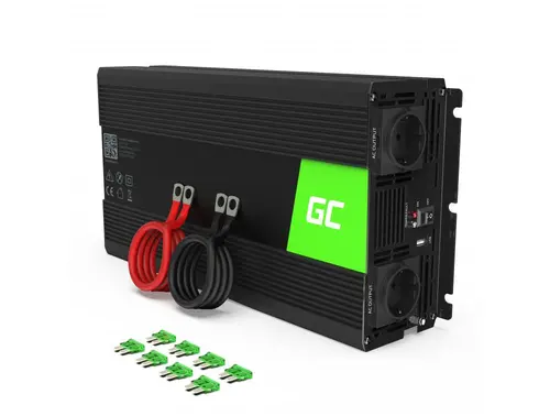 Inverter GREEN CELL, 12/220V, DC/AC, 1500W/3000W, Τροποποιημένο ημίτονο - 1