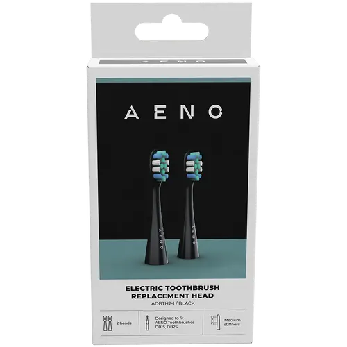 AENO Replacement toothbrush heads, Black, Dupont bristles, 2pcs in set (for ADB0002S/ADB0001S) - image 1