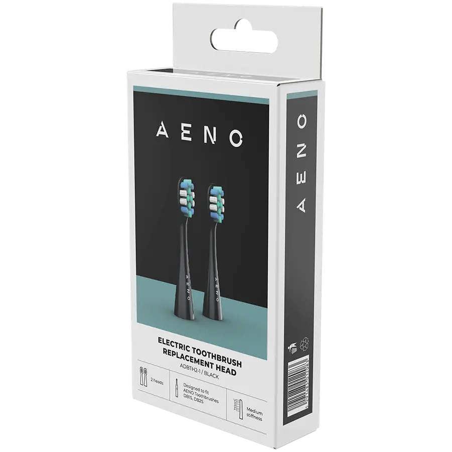 AENO Replacement toothbrush heads, Black, Dupont bristles, 2pcs in set (for ADB0002S/ADB0001S) - image 2