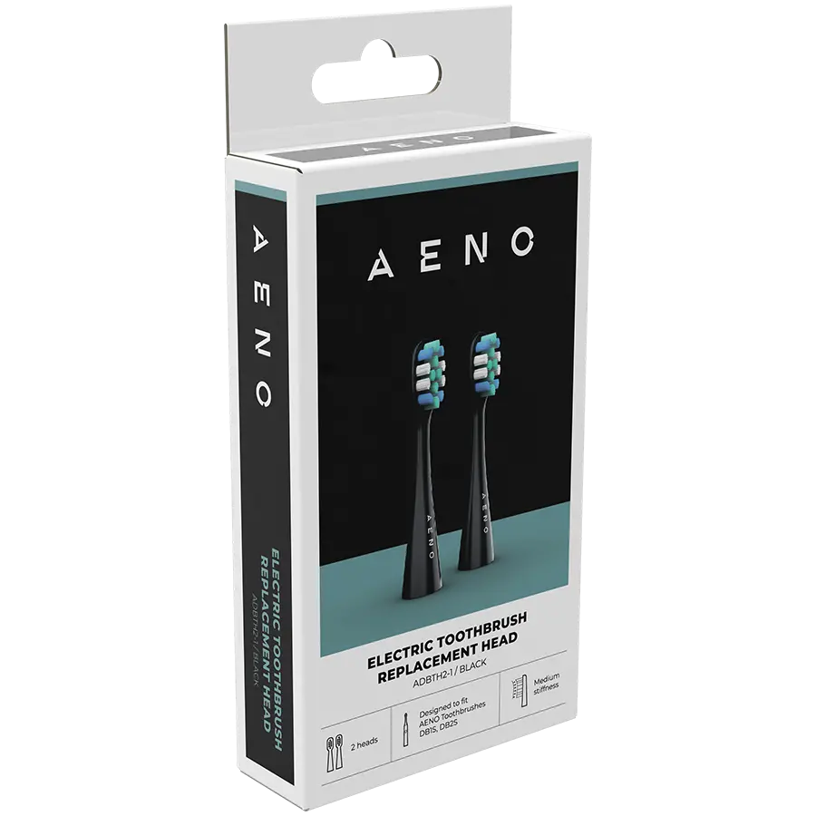 AENO Replacement toothbrush heads, Black, Dupont bristles, 2pcs in set (for ADB0002S/ADB0001S) - image 3